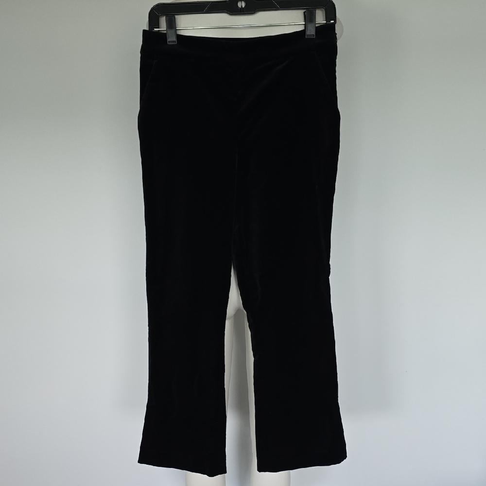 Frame black velvet cropped pants-4